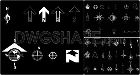 Download Free Cad Blocks North Arrow DXF Files