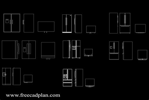 Download Free Cad Blocks Refrigerator DXF Files