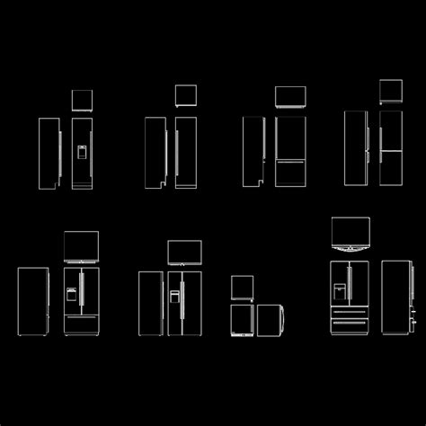 Download Free Cad Blocks Refrigerator For Crafts