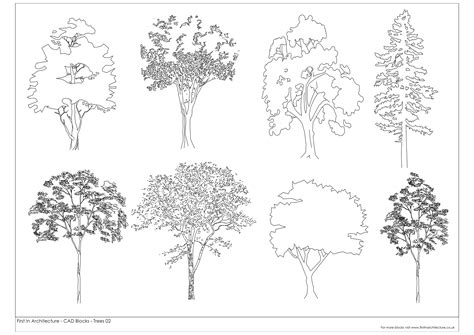 Download Free Cad Blocks Trees For Silhouette