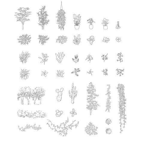 Download Free Cad Blocks Vegetation For Crafts