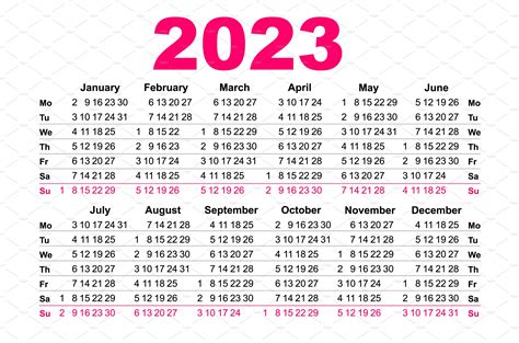 2023 Calendar (PDF, Word, Excel)