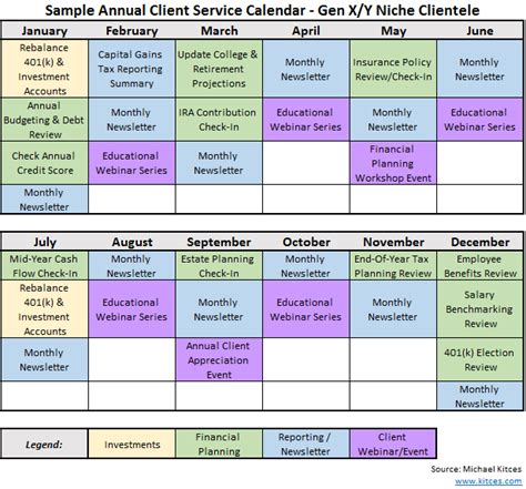 Free Calendar For Client Service