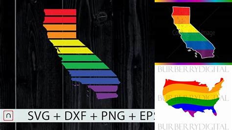 Download Free California State-Map Rainbow-LGBT Pride DXF Files