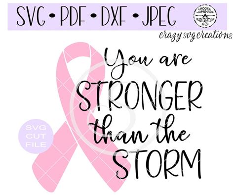 Download Free Cancer girl ... I AM THE STORM SVG DXF Files