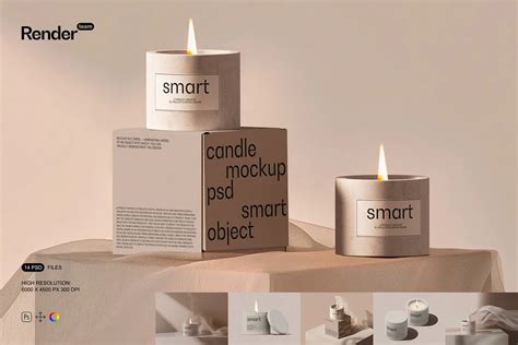 Download Free Candle Box Mockup Set PSD Templates Object Mockups Images