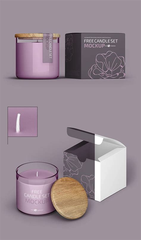 Download Free Candle Box Mockup Set PSD Templates Yellowimages.com Free Object Mockups PSD Files