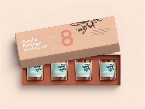 Download Free Candle Glass Package Mockup Set PSD Templates Generator