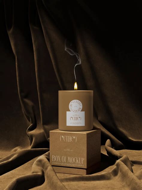 Download Free Candle W/ Box Mockup TIFF PSD Generator