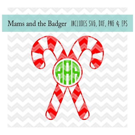 Download Free Candy Cane Monogram Frame SVG Cameo