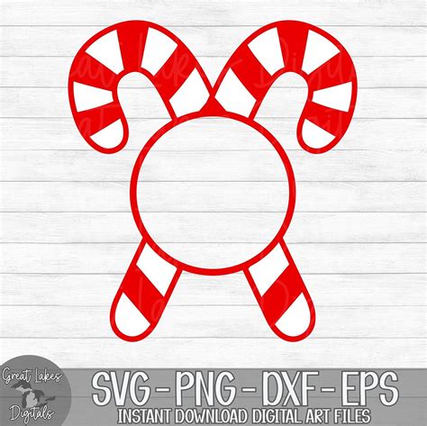Download Free Candy Cane Monogram Frame SVG Commercial Use DXF Files