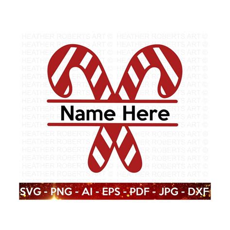 Download Free Candy Cane Monogram Frame SVG Crafts