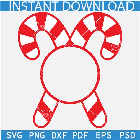 Download Free Candy Cane Monogram Frame SVG Creativefabrica