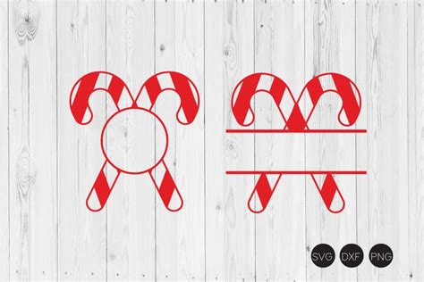 Download Free Candy Cane Monogram Frame SVG Files DXF Files
