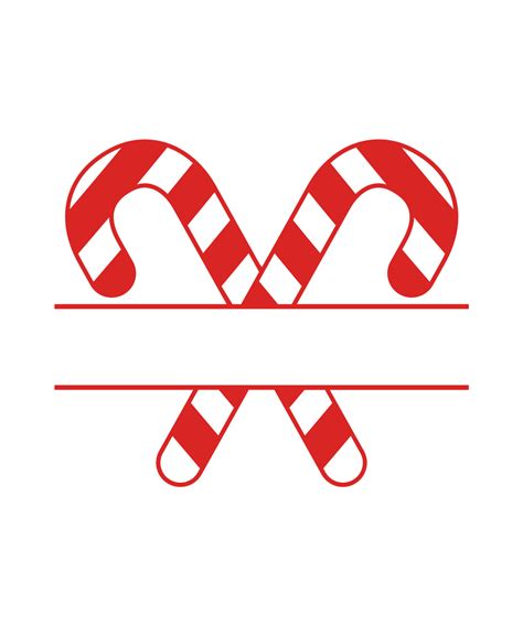 Download Free Candy Cane Monogram Frame SVG Printable