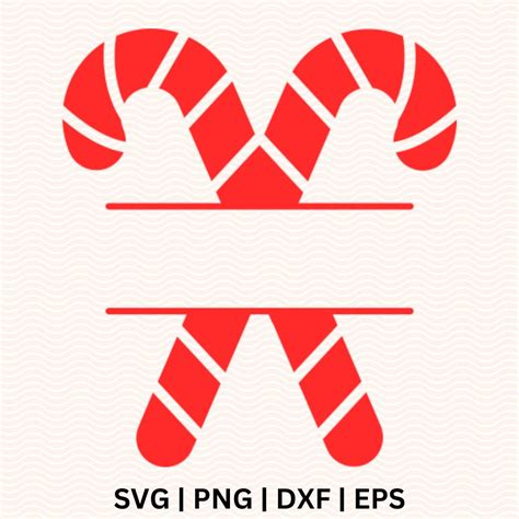Download Free Candy Cane Monogram Frame SVG Silhouette