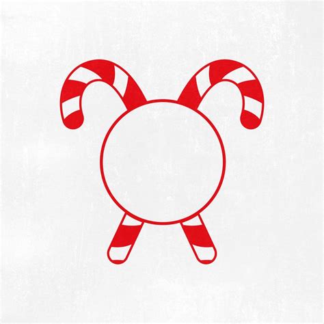 Download Free Candy Cane Monogram Frame SVG for Cricut Machine