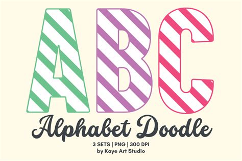 Download Free Candy Stripe Alphabet Clipart DXF Files