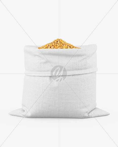 Download Free Canvas Sack with Dried Yellow Peas Mockup PSD Object Mockups PSD Files