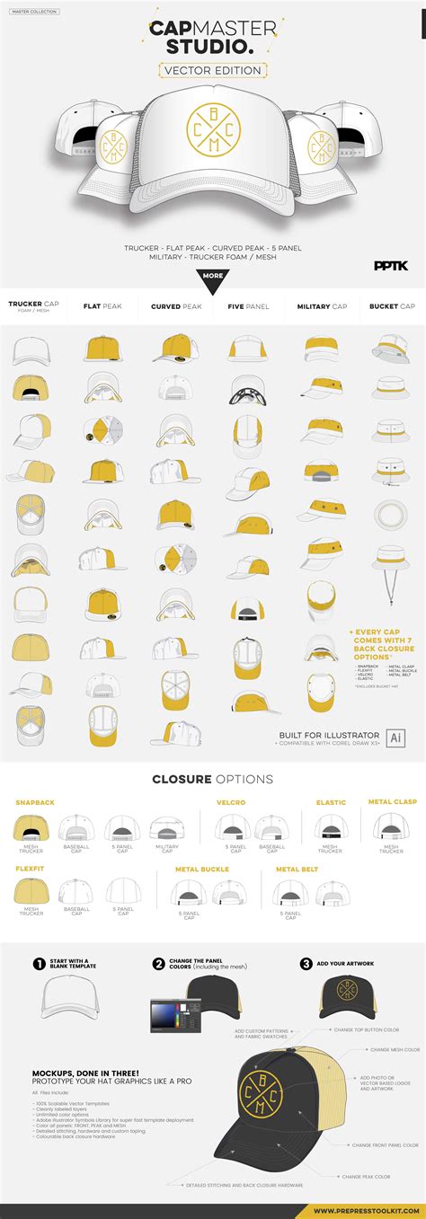 Download Free Cap Master Vector Edition PSD Templates Generator Images