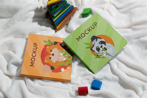 Download Free Cardboard Baby Book Mockup Set PSD Templates Object Mockups PSD Files