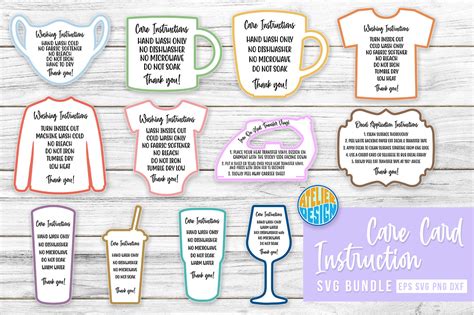 Download Free Care Card Instructions Bundle SVG Cut Files