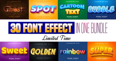 Download Free Cartoon Style Font Effect Bundle Vol.2 Pics Files DXF Files