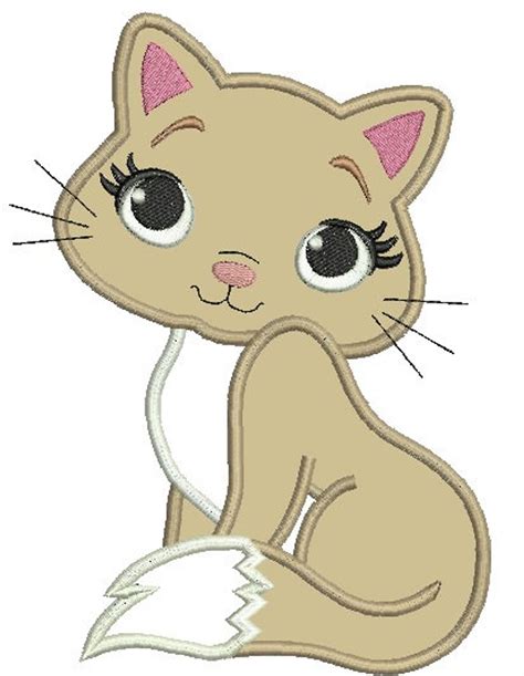 Download Free Cat Applique Design, Cat Embroidery Design, Kitty Applique Design Files DXF Files
