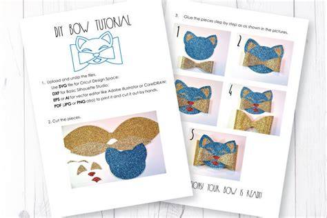 Download Free Cat Hair bow template SVG, DXF, PDF with DIY tutorial DXF Files