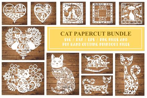 Download Free Cat Paper Cut SVG / DXF / EPS Files Cut Files