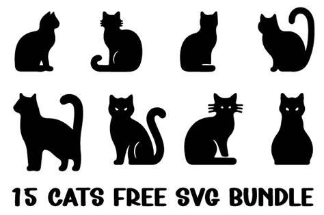 Download Free Cat Svg Bundle Silhouette DXF Files
