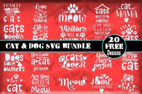 Download Free Cat and Dog SVG Bundle | M25 DXF Files