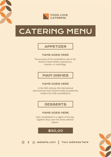 Free Catering Menu Templates