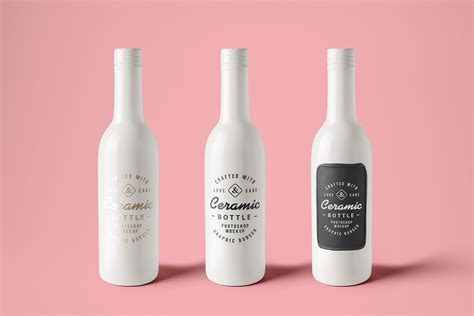 Download Free Ceramic Bottle Mockup PSD Object Mockups PSD Files