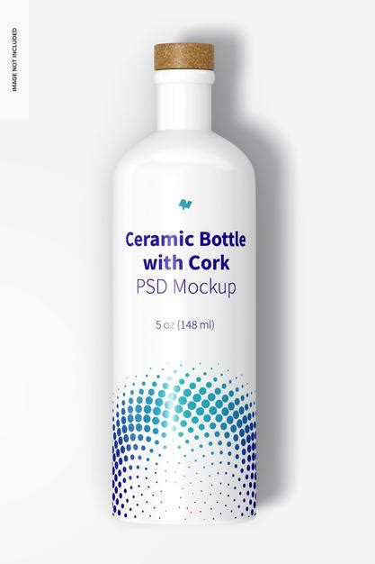 Download Free Ceramic Bottle With Cork Mockup PSD Generator
