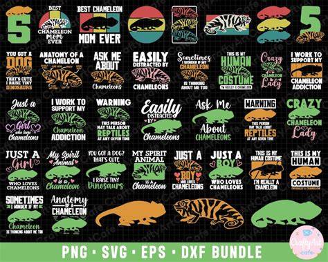Download Free Chameleon Clipart Set Commercial Use DXF Files