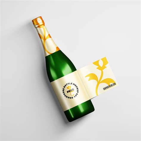 Download Free Champagne Bottle Mockup PSD Object Mockups PSD Files