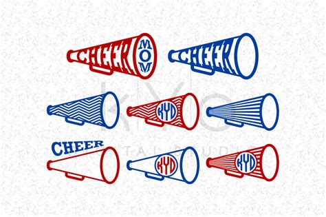 Download Free Cheer MOM Megaphone Monogram SVG files Commercial Use DXF Files