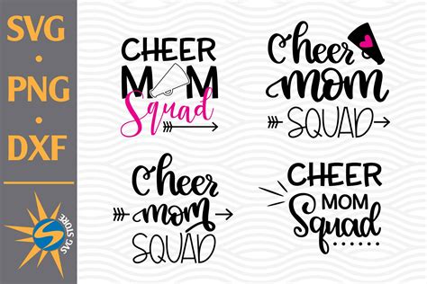 Download Free Cheer Mom Squad SVG, PNG, DXF Digital Files Include Printable