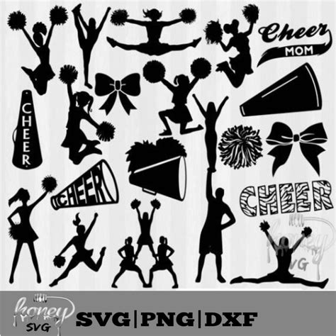 Download Free Cheer Silhouettes - SVG, DXF, EPS Cut Files DXF Files
