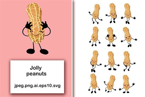 Download Free Cheerful peanuts. Cute characters with human faces. Files Free PSD Mockups