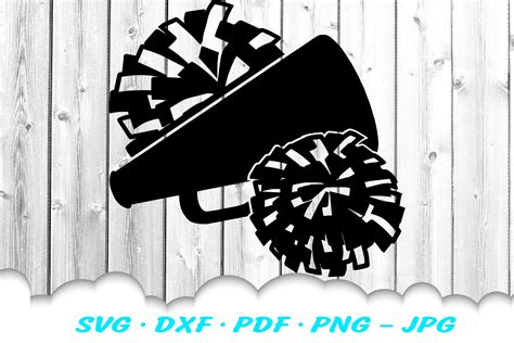 Download Free Cheerleader Cheer Megaphone Poms SVG DXF Cut Files DXF Files