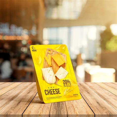 Download Free Cheese Pack Mockup - Front & Back Views (High-Angle Shot) PSD for Branding