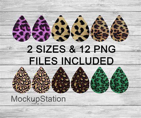Download Free Cheetah Drop Earring Sublimation Design Bundle, Leopard Teardrop Printable