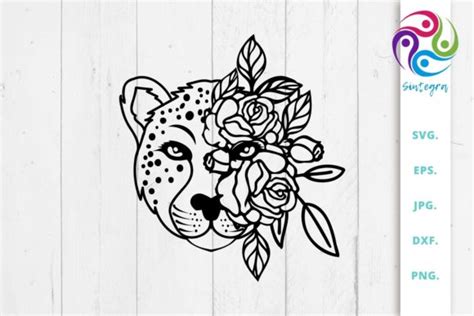 Download Free Cheetah Floral SVG, Cheetah Cut File Cut Files
