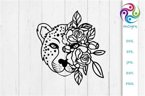 Download Free Cheetah Floral SVG, Cheetah Cut File Files