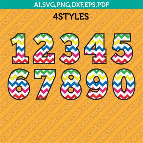Download Free Chevron Numbers SVG * Chevron Pattern Cut File Cricut SVG DXF Files
