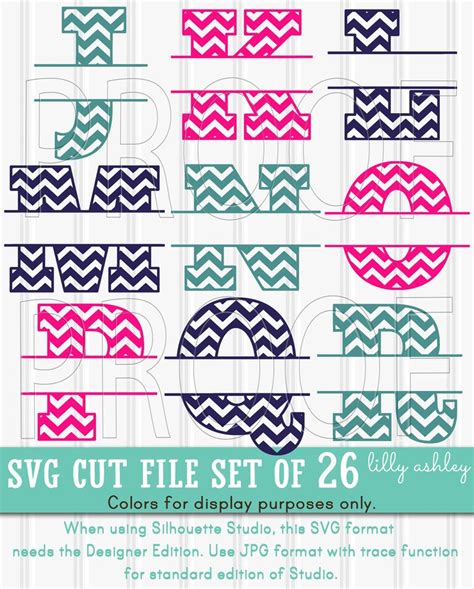 Download Free Chevron and Split Chevron Alphabet Files DXF Files