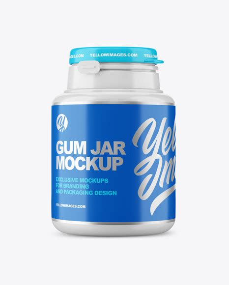 Download Free Chewing Gum Plastic Jar Mockup - Front View PSD Generator