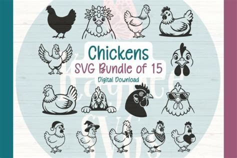 Download Free Chicken SVG Bundle - 18 Designs Printable